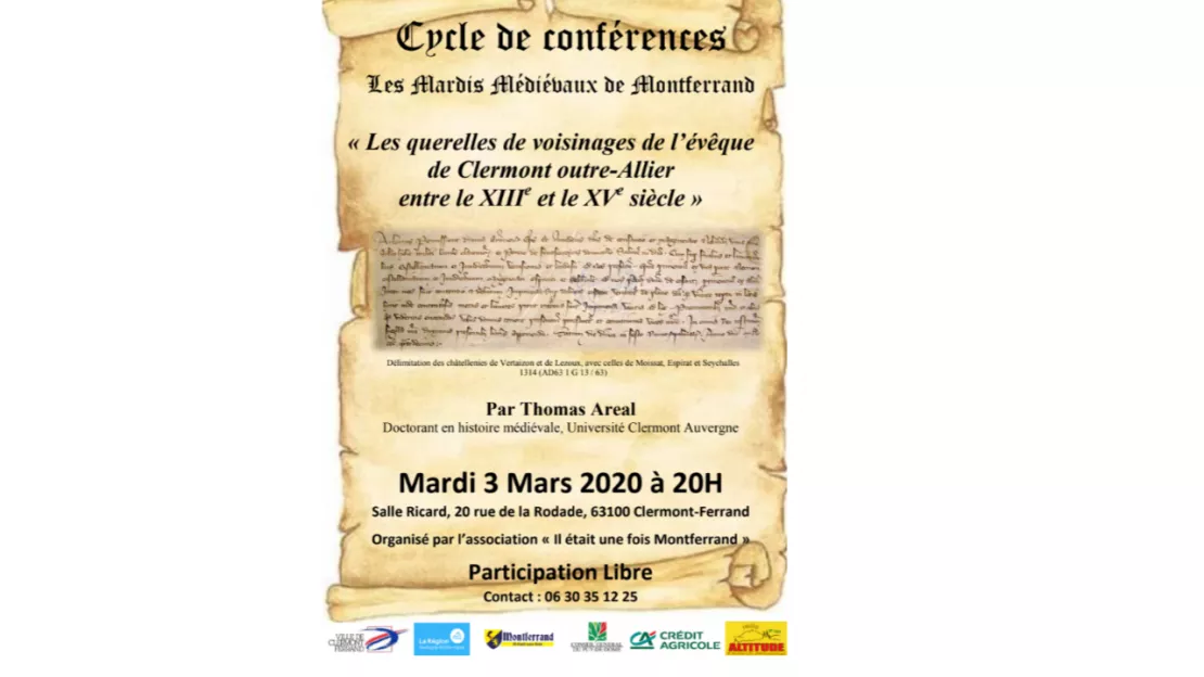 Clermont - Ferrand - conférences des "Mardis Médiévaux de Montferrand "