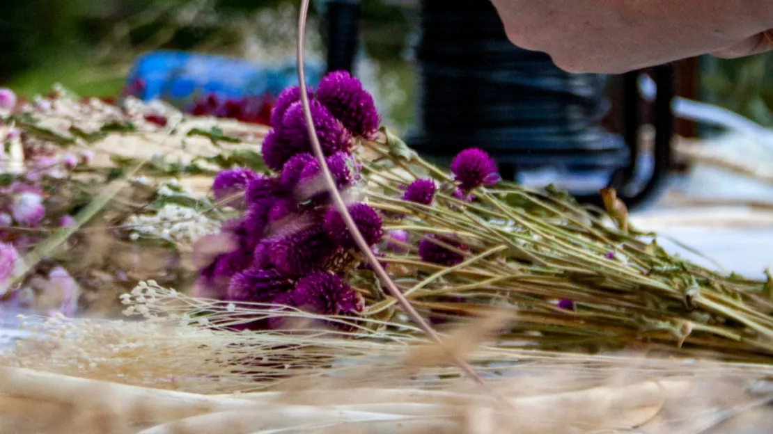 Atelier couronne de fleurs séchées - Vichy