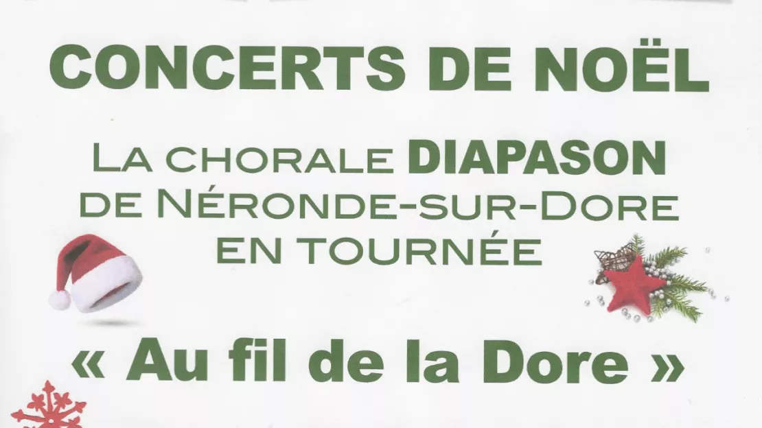 Concerts de Noël : la chorale Diapason de Néronde sur Dore en tournée au fil de la Dore. Concerts de Noël : la chorale Diapason de Néronde sur Dore en tournée au fil de la Dore.