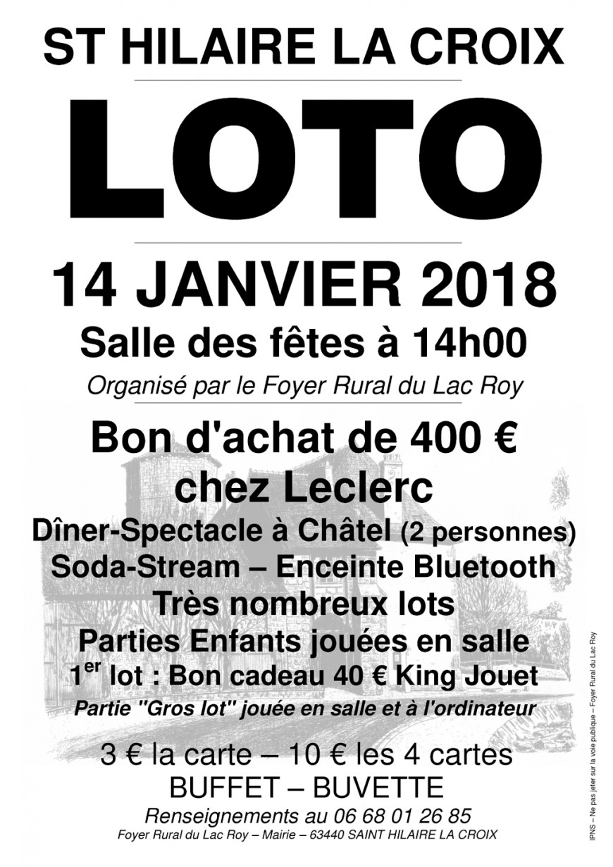 St Hilaire la Croix : Loto St Hilaire la Croix : Loto
