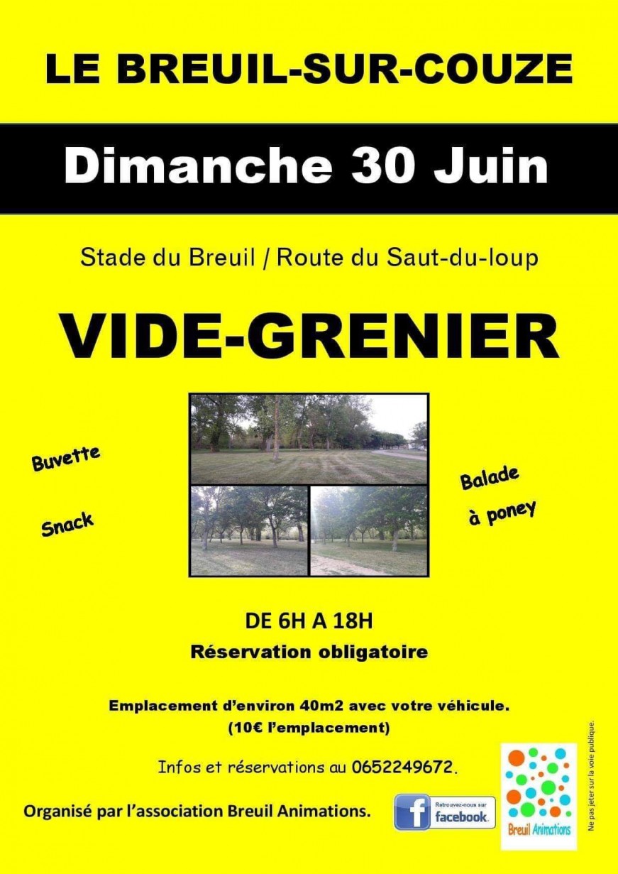 LE BREUIL SUR COUZE :Vide grenier et Brocante LE BREUIL SUR COUZE :Vide grenier et Brocante