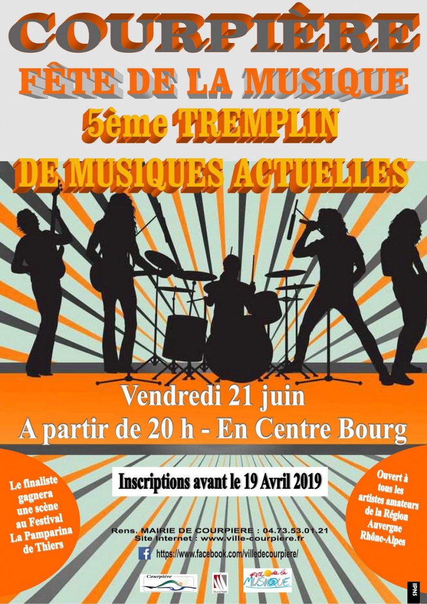 Courpière : 5ème tremplin de musiques actuelles dans le cadre de la Fête de la Musique Courpière : 5ème tremplin de musiques actuelles dans le cadre de la Fête de la Musique