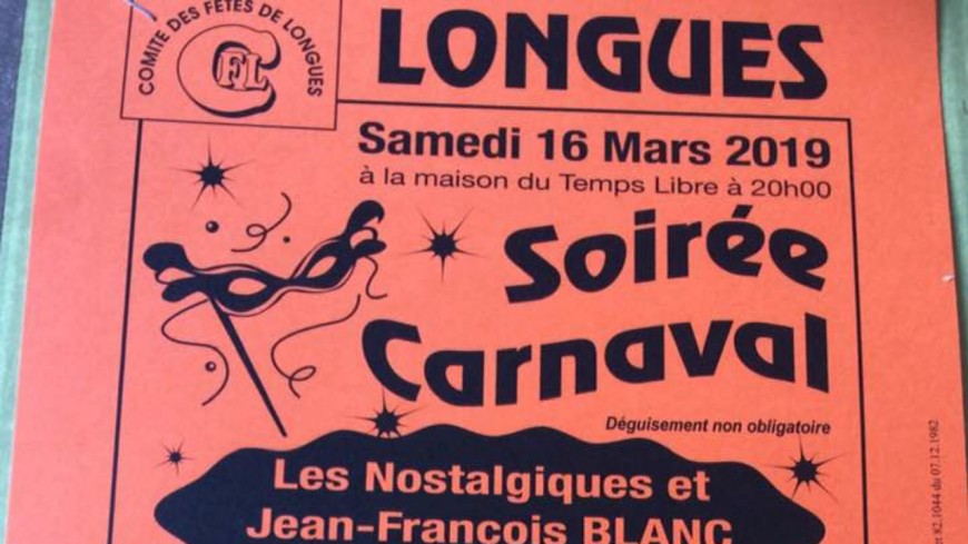 Longues : Soirée CARNAVAL Longues : Soirée CARNAVAL