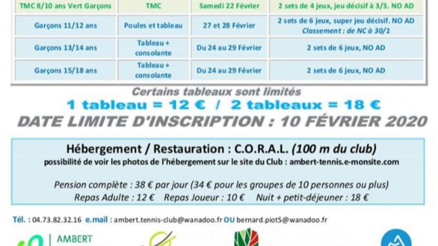 Tournoi de tennis "Les Copains" - Ambert Tournoi de tennis "Les Copains" - Ambert