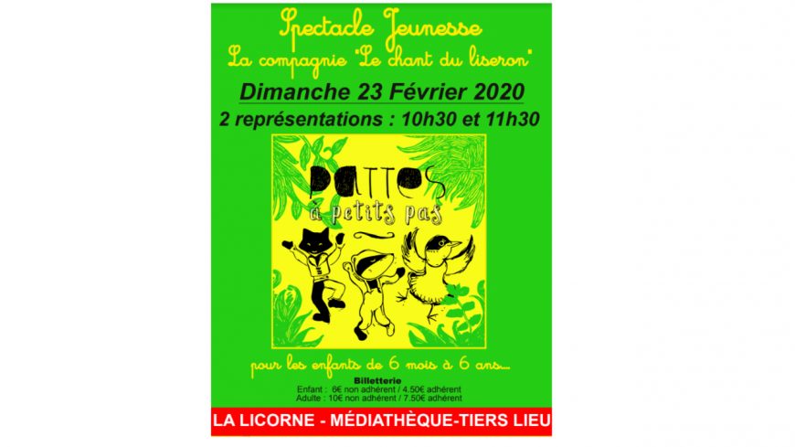 Saint-Germain-Lembron - Spectacle Jeunesse "Pattes à petits pas" de la Compagnie Le Chant du Liseron Saint-Germain-Lembron - Spectacle Jeunesse "Pattes à petits pas" de la Compagnie Le Chant du Liseron