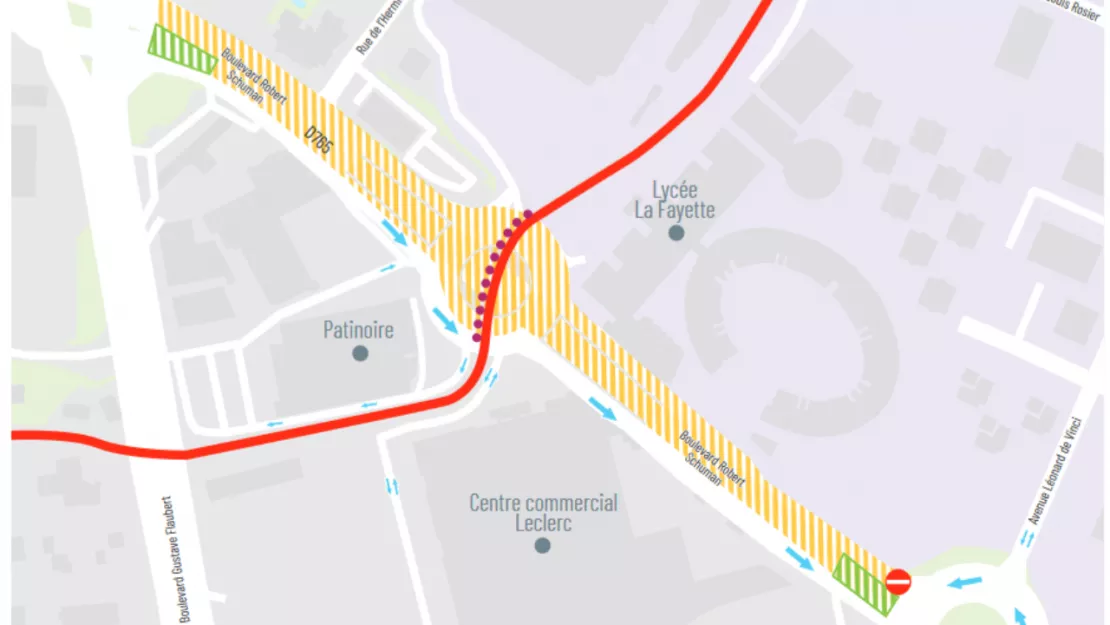 Boulevard Robert Schuman (La Pardieu) : six mois de fermeture dans le sens Aubière - Clermont-Ferrand