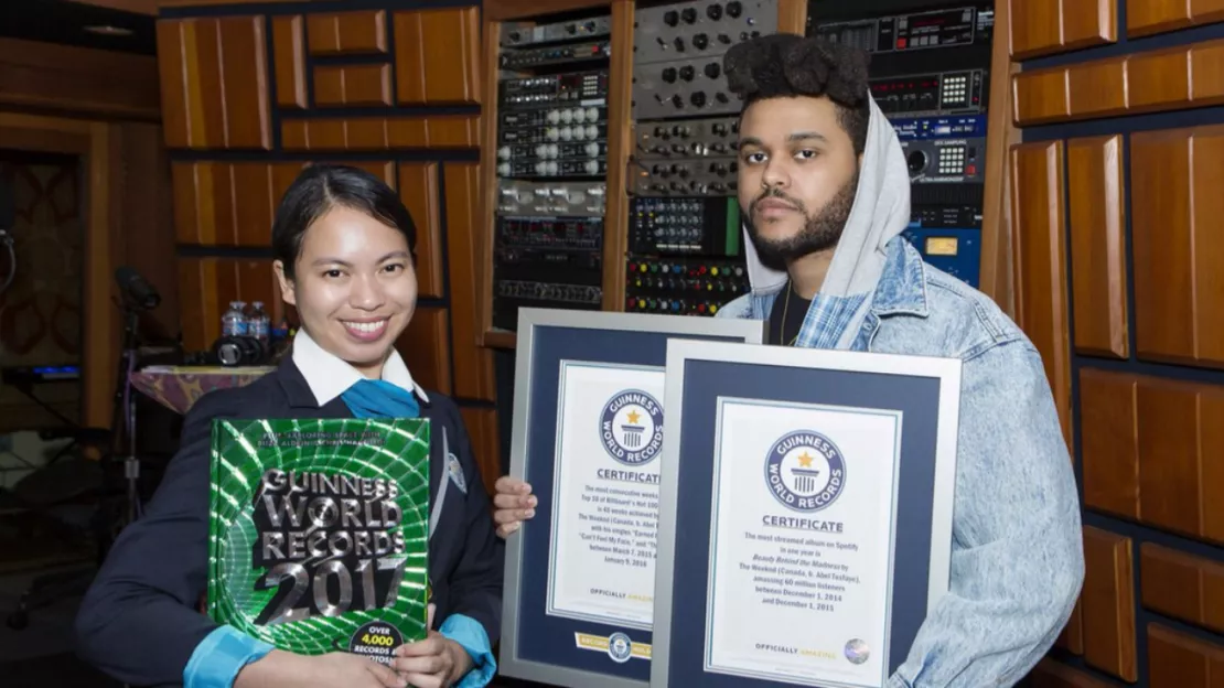The Weeknd nommé "artiste le plus populaire au monde" par le Guinness World Records