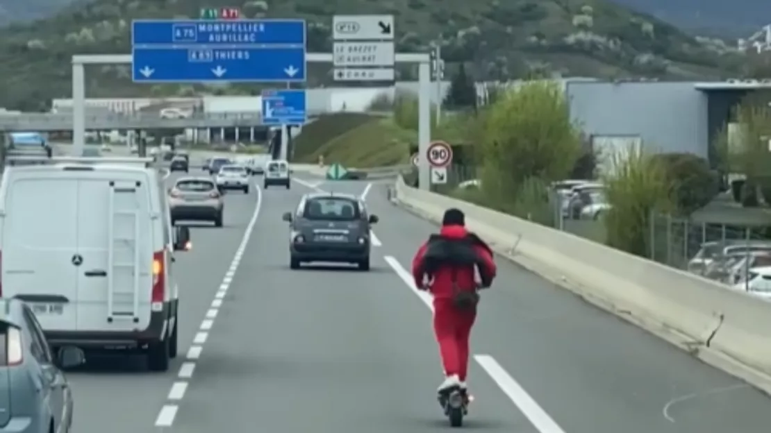 [VIDÉO] Filmé à 90 km/h sur l'autoroute A71... en trottinette électrique à Clermont-Ferrand
