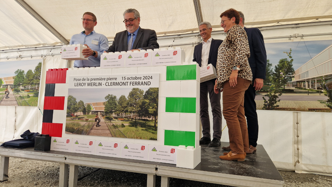 Clermont-Ferrand : la première pierre posée, Leroy Merlin commence ses travaux près d'IKEA Clermont-Ferrand : la première pierre posée, Leroy Merlin commence ses travaux près d'IKEA