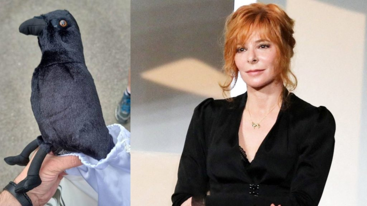 Mylène Farmer : sa peluche corbeau fait fureur Mylène Farmer : sa peluche corbeau fait fureur