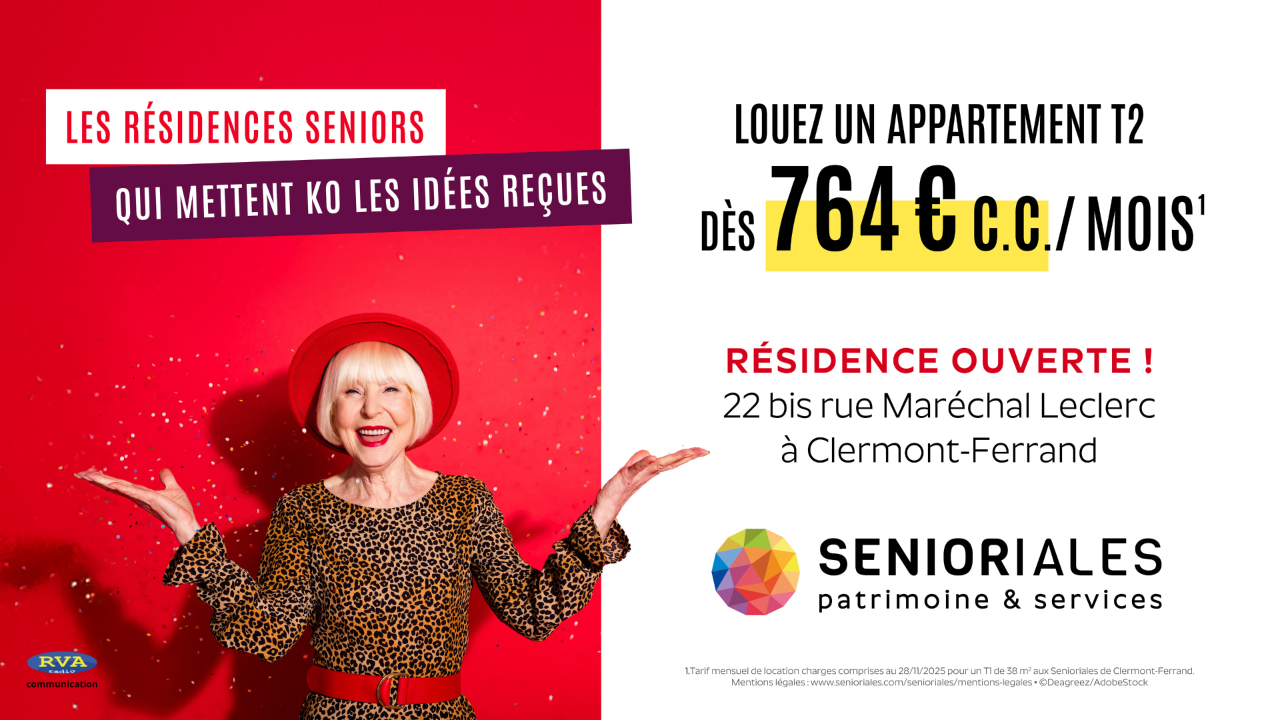 Un lieu pensé pour bien vivre sa retraite ? Découvrez la nouvelle résidence Les Senioriales au cœur de Clermont-Ferrand ! Un lieu pensé pour bien vivre sa retraite ? Découvrez la nouvelle résidence Les Senioriales au cœur de Clermont-Ferrand !